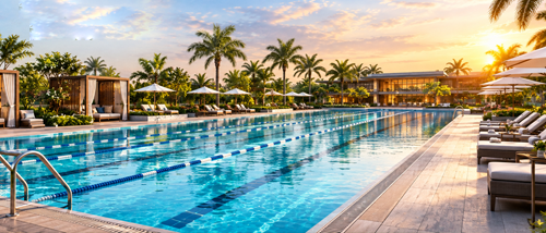 Olympic-Length Swimming Pool and Aqua Deck